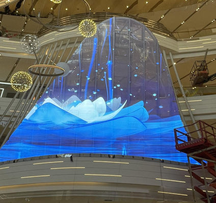 schermo a cristallo LED ad alta definizione, schermo LED olografico commerciale